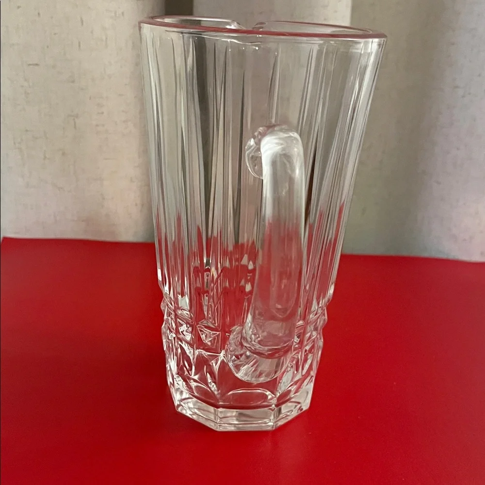 Vtg MCM Val Saint Lambert Balmoral Cut Crystal Water Pitcher 30oz/7.75